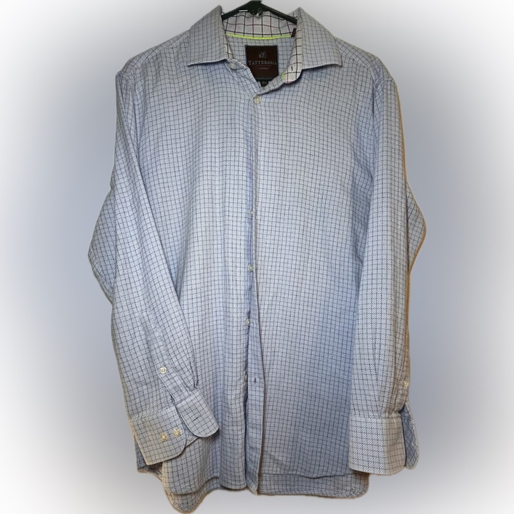 Tattersall of London Men's Shirt, Size 16.5 100% Heavy Cotton Button Up #J4-0017